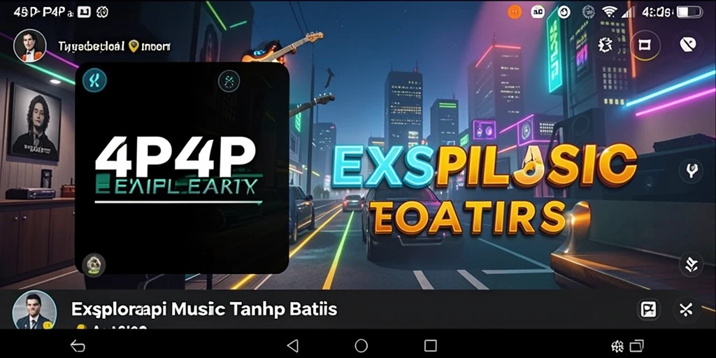 Tampilan gameplay 4P4P yang menarik saat pengguna memainkan lagu.