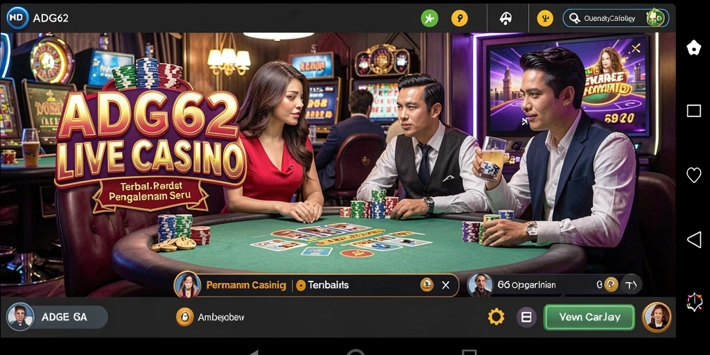 Gameplay Live Casino yang mendebarkan di ADG62 dengan dealer langsung.