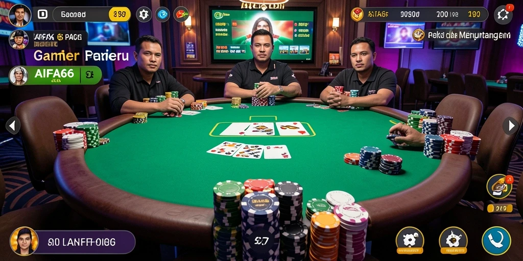 Tampilan layar utama AIFA66 dengan aksi poker yang mendebarkan.