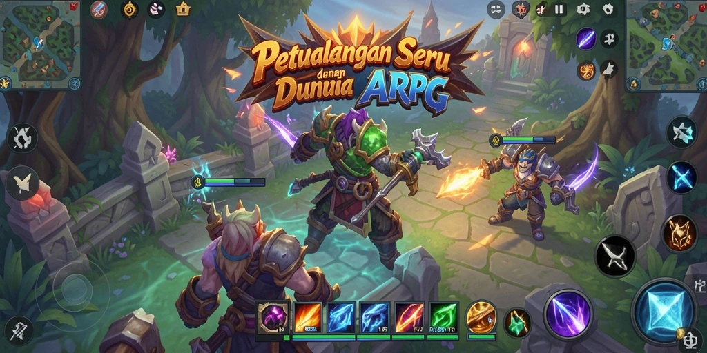 Tangkapan layar menunjukkan pertarungan seru dalam game ARPG API77.
