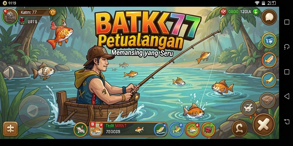 Tampilan gameplay yang menarik di BATIK77 dengan aksi memancing seru.