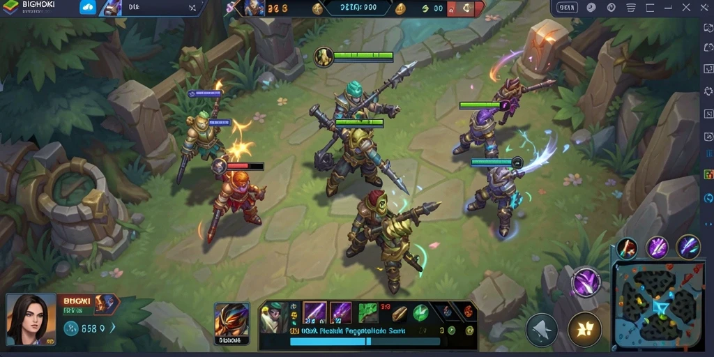 Gameplay seru BIGHOKI dengan aksi MOBA yang mendebarkan.