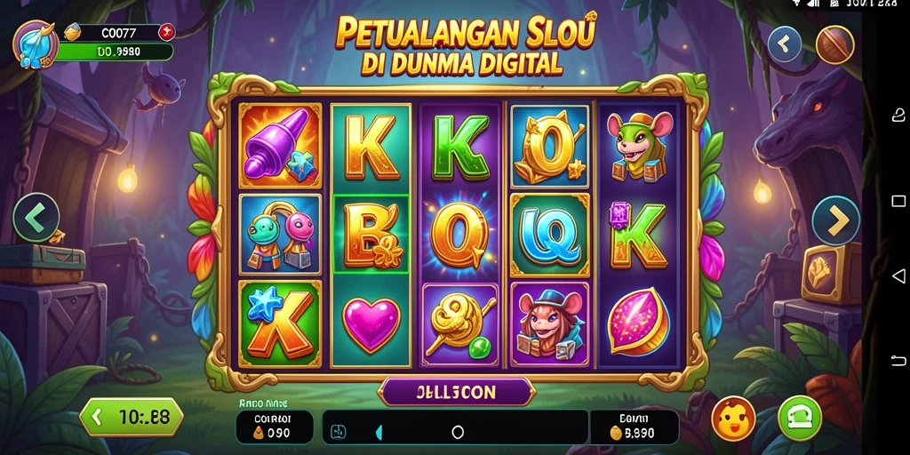 Tampilan gameplay seru dari C0077 dengan gulungan berputar.