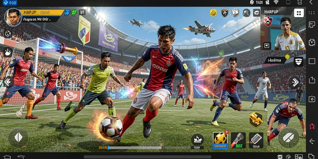 Screenshot menunjukkan gameplay intens dan grafis memukau dari HARAPJP.