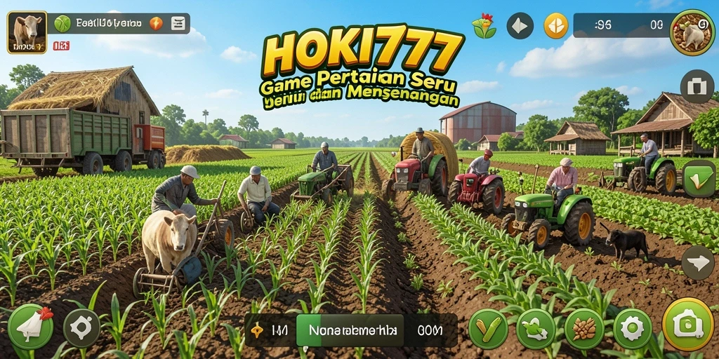 Screenshot HOKI777 menunjukkan petani yang sedang merawat tanamannya dengan antusias.