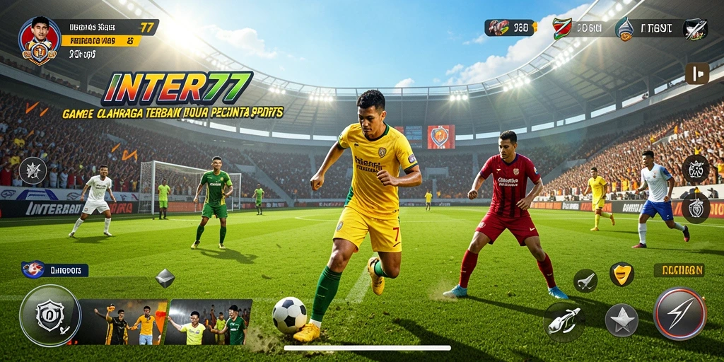 Screenshot game INTER77 menampilkan action olahraga yang mendebarkan.