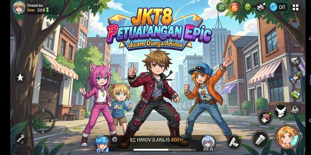Screenshot JKT8 menampilkan pertarungan seru di dunia Anime.