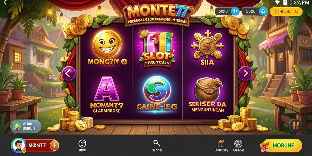 Tampilan menarik gameplay Slot MONTE77 dengan fitur bonus.