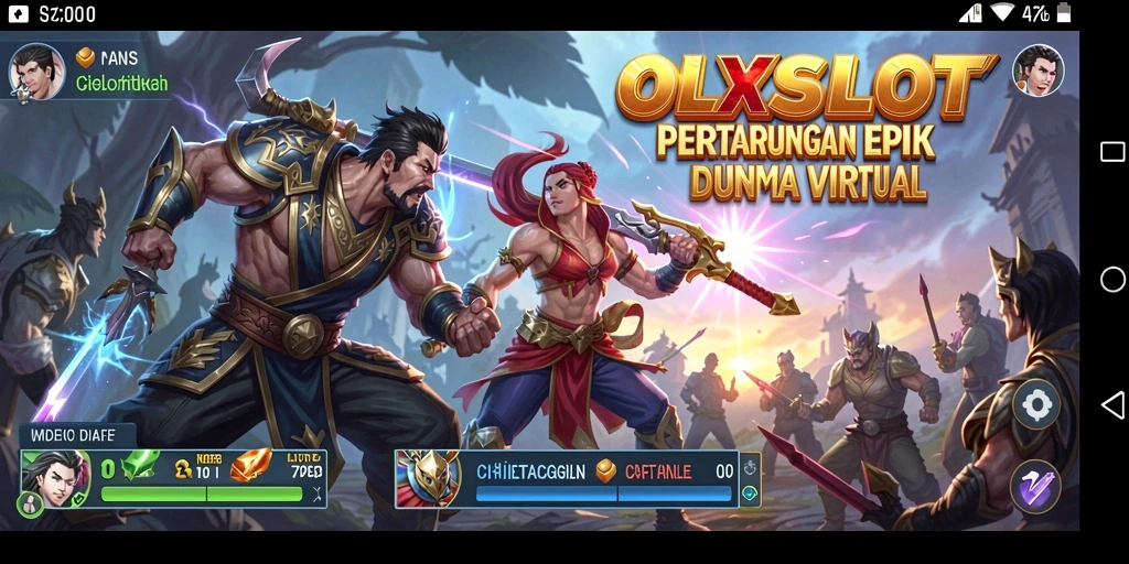 Tampilan pertarungan mendebarkan di OLXSLOT dengan karakter unik.
