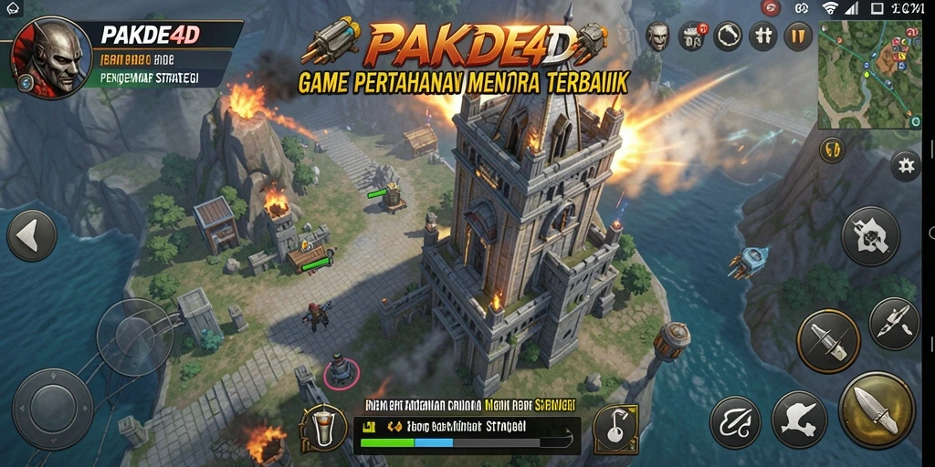 Screenshot menampilkan gameplay intens dan menara strategis dalam PAKDE4D.