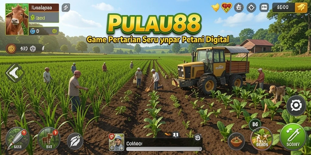 Tampilan gameplay PULAU88 saat menanam dan merawat hewan.