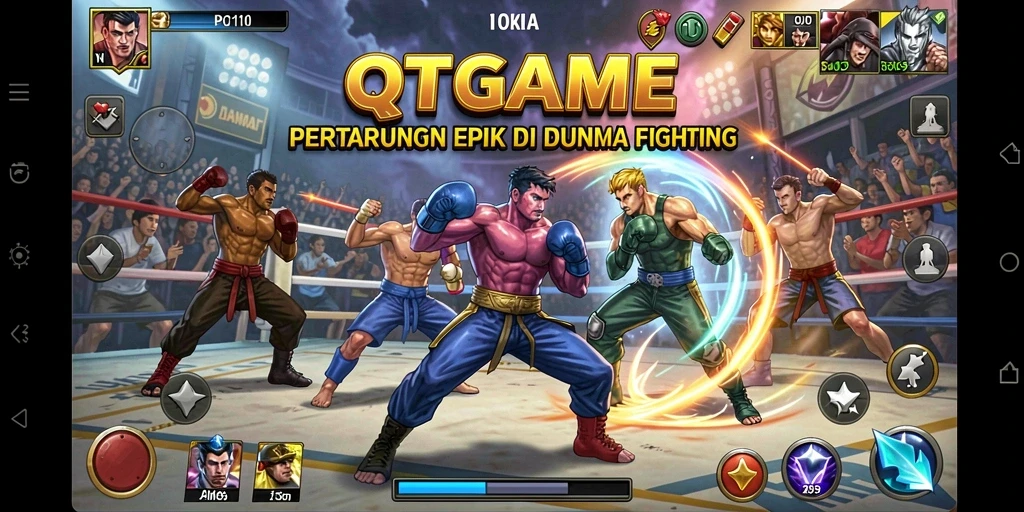 Tangkap aksi seru dari QTGAME saat karakter bertarung sengit.