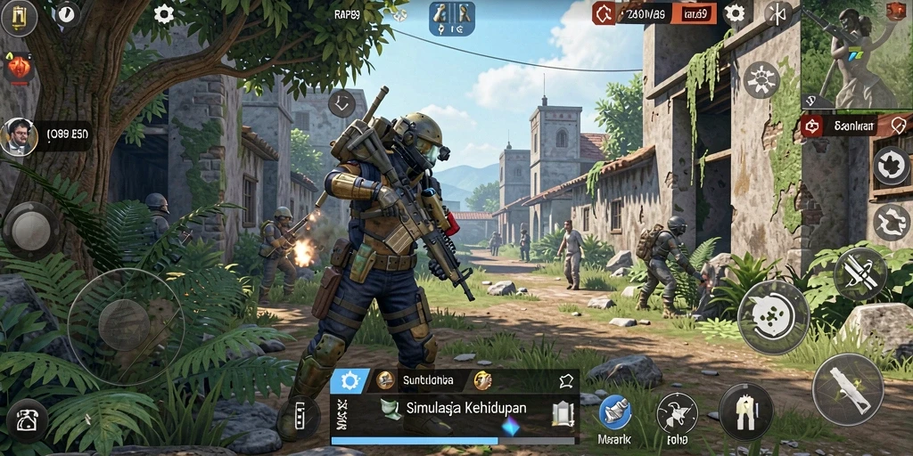 Tampilan gameplay <strong>RAP89</strong> yang menonjol dalam simulasi kehidupan.
