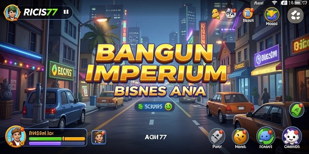 Tampilan gameplay RICIS77 yang menampilkan pengelolaan bisnis.