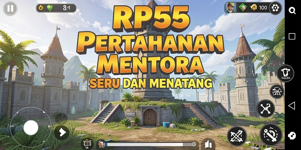 Tampilan strategis menara dalam gameplay Tower Defense yang intens.