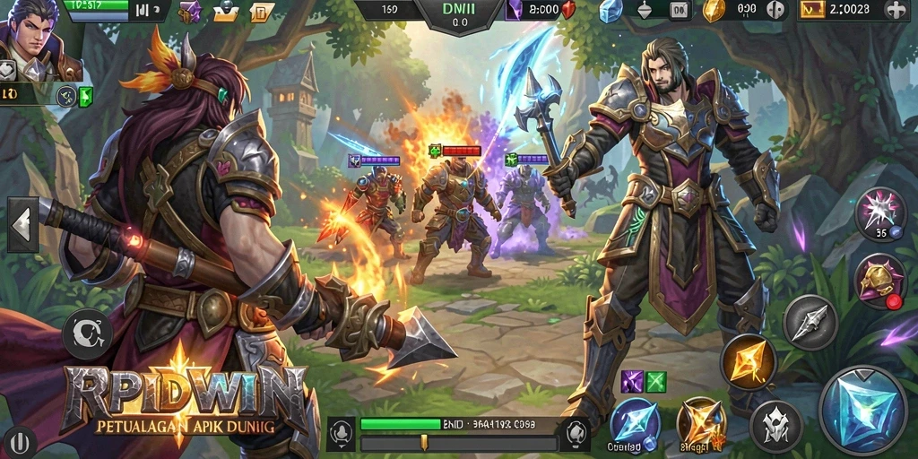 Tampilan screenshot RPIDWIN menampilkan aksi seru dalam pertarungan ARPG.