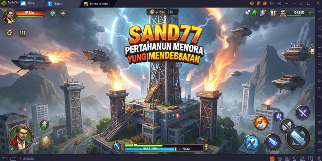 Tampilan screenshot SAND77 menampilkan aksi seru dalam Tower Defense.