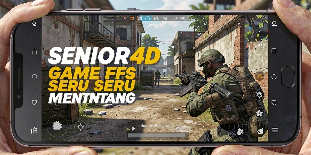 Tampilan gameplay intens dari SENIOR4D yang menggambarkan aksi FPS.