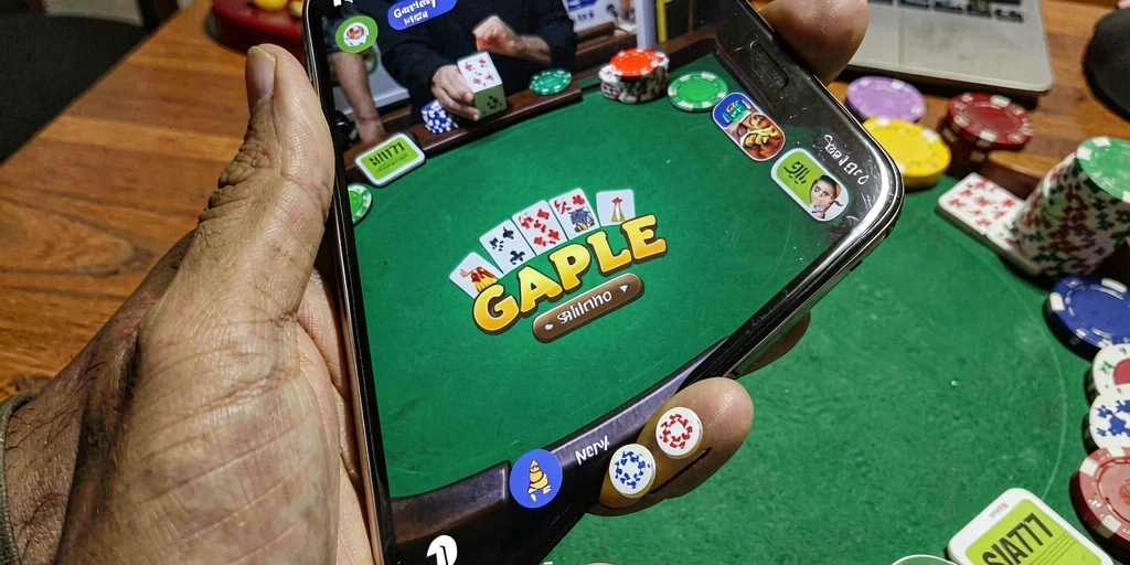 Tampilan screenshot utama SIA777 menampilkan gameplay Gaple yang seru.