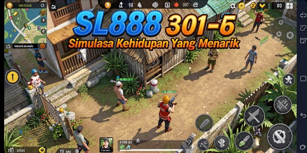 Screenshot gameplay SL888 yang menampilkan interaksi karakter dalam simulasi.
