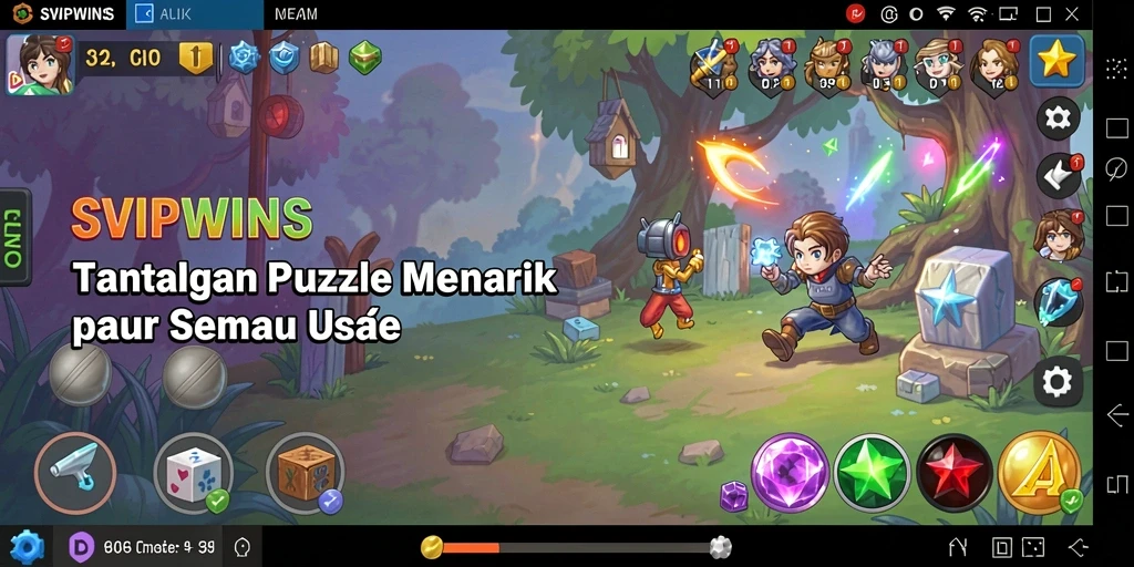 Tampilan gameplay puzzle yang menantang dan interaktif