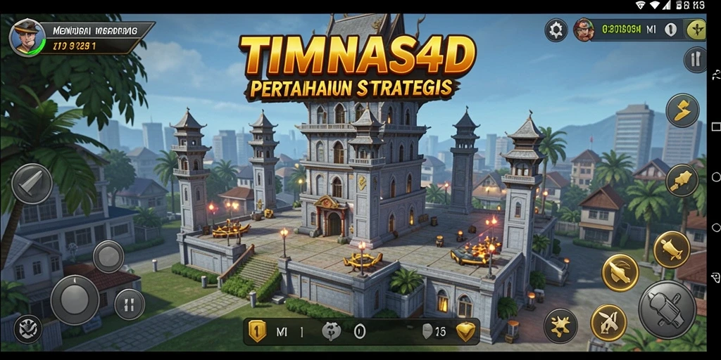 Tampilan seru dari gameplay Tower Defense TIMNAS4D yang menantang.