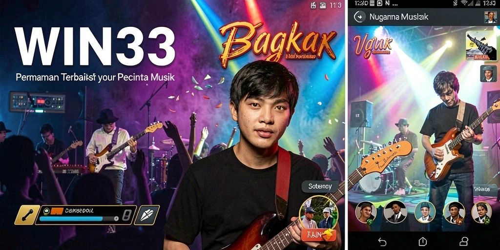 Screenshot WIN33 menampilkan gameplay seru yang dipenuhi musik.