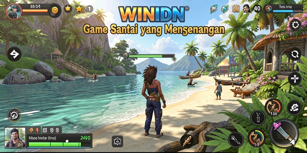 Tangkapan layar gameplay WINIDN yang ceria dan penuh tantangan.