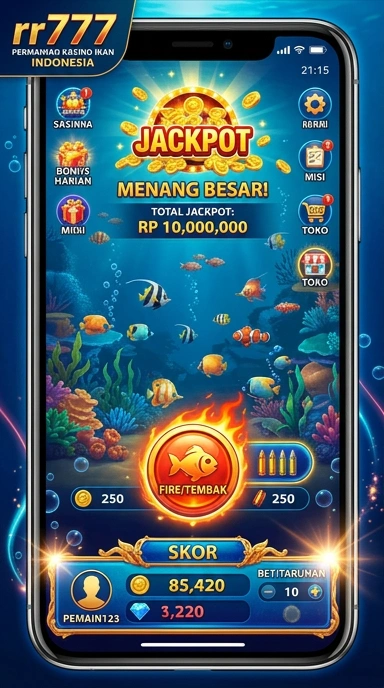 Tampilan utama aplikasi rr777 dengan katalog aplikasi.